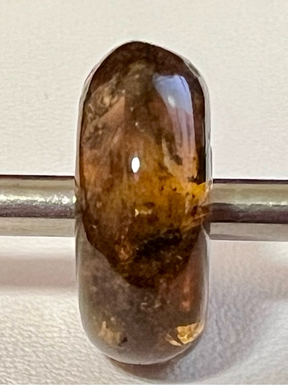 Trollbeads Smoky Amber Brown Glass Bead - Brown